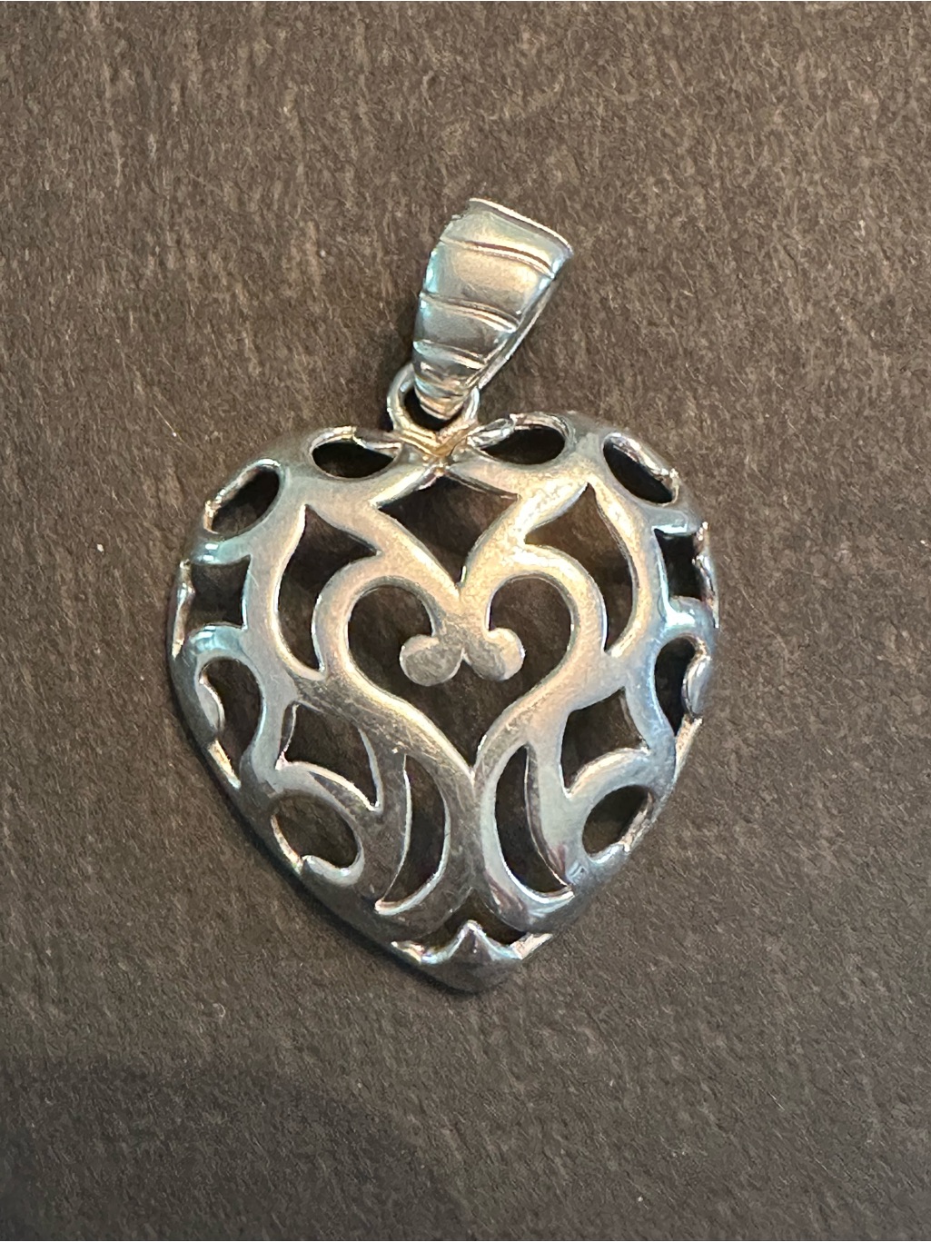 Vintage Italian Milor Sterling Silver Filigree Heart Pendant
